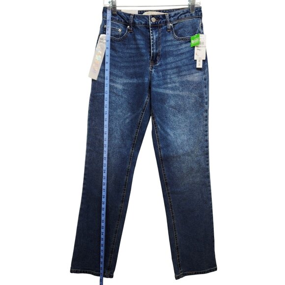 Tinseltown Womens Hi-Rise Straight Leg Denim Jeans 1/25 Medium Wash - Picture 8 of 10